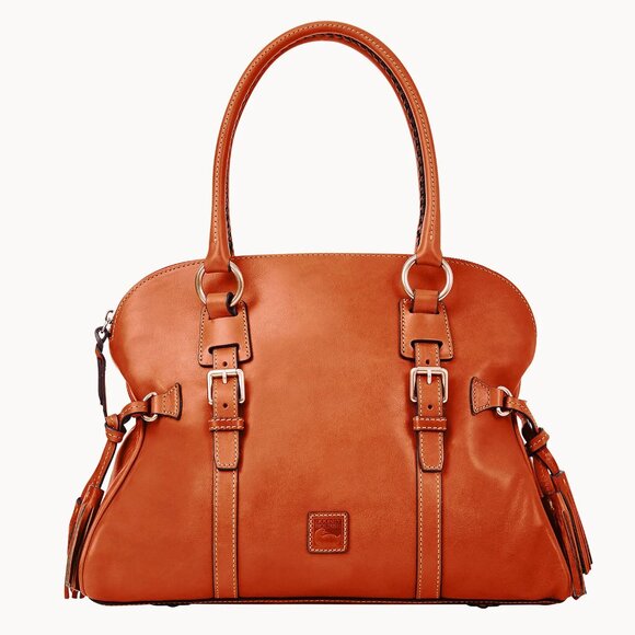 Dooney & Bourke Handbags - Dooney & Bourke Tan Leather Satchel with Double Handles
